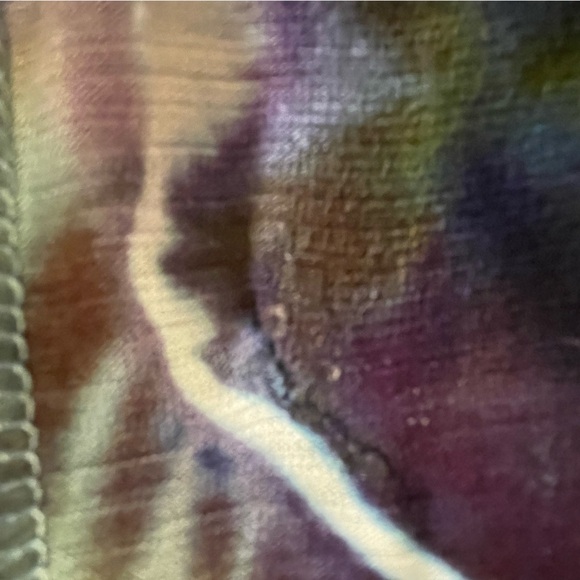 Fabulous hand tie dyed rayon rainbow duster short sleeves jewel tones funky M/L - Picture 11 of 11